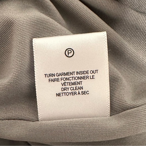 Halston Heritage Short Metallic Silver A-line Cape Sleeve V-Neck Dress Size10 NW - Picture 14 of 16